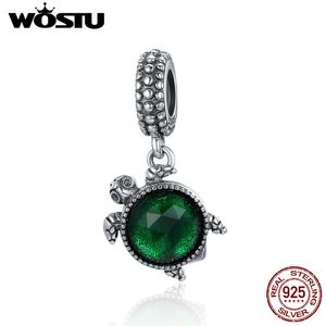 WOSTU 100% 925 Sterling Silver Animale della Tartaruga Avventura Ciondola Perline misura originale WST Braccialetti con ciondoli Gioielleria Raffinata CQC281 Q0531