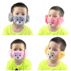bambini carino orecchio protezione bocca maschera animali orso design 2 in 1 bambino inverno maschere per bambini boccaglio antipolvere 2 9jzj e19