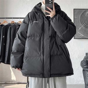 Hybskr 6 Colors Oversized Hooded Mens Parkas Thicken Korean Style Fashion Male Cotton Padded Coat Harajuku Warm Couple Jacket 211124