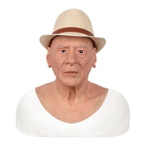 Eyung Diss Europe Man Face Simulation Mask Top Realistic Silicone Old Men Masquerade Film och TV Special Effects Prop