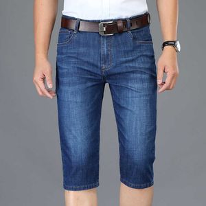 2021 Estate Nuovo Confortevole Cotone Stretch Leggero Raccordo Pantaloncini di Jeans Dritti Pantaloni Corti Casual Da Uomo D'affari, 8053 X0621