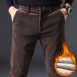 Pantalon pour hommes hiver chaud en molette velours côtelé occasionnel plus taille velours pantalon brun de haute qualité vêtements de marque
