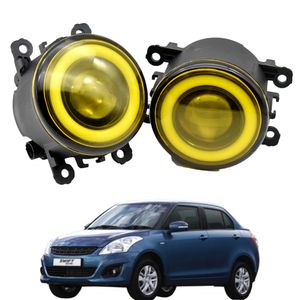 2 Pieces Car LED Lens Fog Lights Assembly Angel Eye DRL Daytime Runinng Light Lamp for Suzuki Swift DZire ZA-spec 2014 2015 12V H11