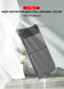 1,5 mm transparente, stoßfeste Acryl-Hybrid-Rüstungs-Hartschalenhüllen für Samsung Z Flip 3 Z Fold 3 Clear Case Cover