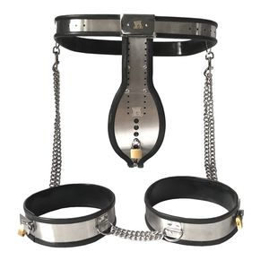 Stainless Steel Male Chastity Belts Cock Cage Thigh Ring Penis Catheter Pants for Men