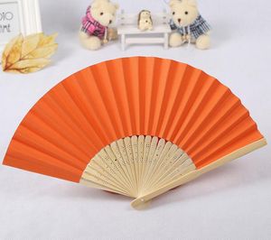 500pcs/lot Art Handmade Chinese Silk Folding Bamboo Hand Fan wedding fans