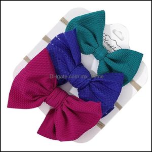 Hair Aessories Baby, Kids Mainnity 3 Sztuk / Zestaw Solid Color Baby Elastyczne Band Turban Princess Bowknot Głowy Soft Nylon Headwear na Urodzony