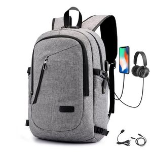 Backpack Password Bloqueio Anti Roubo Homens 15,6 polegadas Laptop Masculino USB Carregando Oxford School Bag para Meninos Teen 2021 ZL249