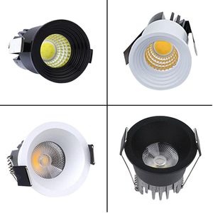 Downlights 10pcs 3W 5 W Dimmable Cob Rected Cabinet Mini Downlight 110V 220V Biżuter