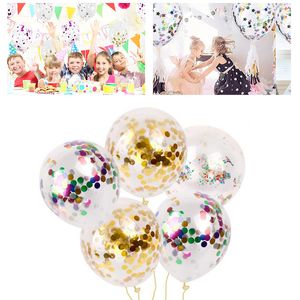 Przezroczyste balony Gold Star Folo Confetti Urodziny Wedding Party Decor Świąteczne Dzieci Dostawy Wystrój Domu