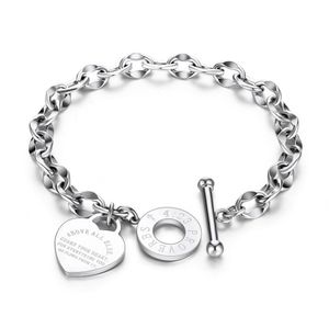 Fafafa 3 Colors Available High Quality Bracelet For Women Type O Charm Love Heart Bracelets Stainless Steel Titanium Steels Lady Jewelry Girlfriend