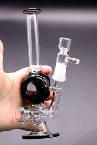Schwarze Schädelform Shisha Bong Glas Dab Rig Wasserbongs Rauchrohre 8-10 Zoll Höhe 14,4 mm Innengewinde mit Quarzknaller