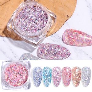 Nail Glitter stks Sparkles Mix Art Powder Pailletten Flakes Set Mermaid Holografische Decoraties Manicure Chrome Pigment TR1552