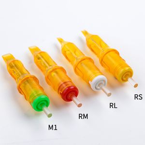 20 Pcs Tattoo Cartridge Needles Disposable Tattoo Yellow Dragonfly Needles Second Generation Liner Shader Tattoo Supply 201120