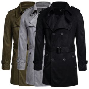 Jaqueta de designer de windbreaker de lã de casacos de trincheira masculina para homens outwear as mangas compridas de peito duplo de luxo de comprimento médio