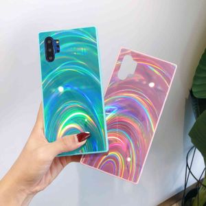 Colorful Rainbow Laser Mirror Phone Cases For Samsung Galaxy S21 S20 A50 A51 A71 S10 S8 S9 Plus Note20 Soft Back Cover