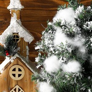 Christmas Decorations Fake Snow Decor Artificial Fiber Fluffy Indoor For DIY Scene Props Tree Display Decoration