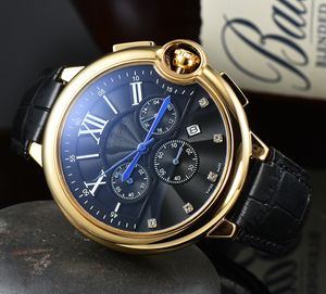 2023 nowe sześć szwów luksusowe zegarki męskie wszystkie targi kwarcowe zegarek wysokiej jakości najlepszy luksusowy kalendarz chronografowy zegar skórzany pasek mody Akcesoria mody