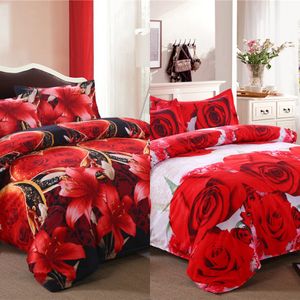 Nuovo 3d Red Love Bedding Set Matrimonio romantico Regalo di San Valentino per lei 4 pezzi Include copripiumino Lenzuolo Federa Spedizione gratuita C0223