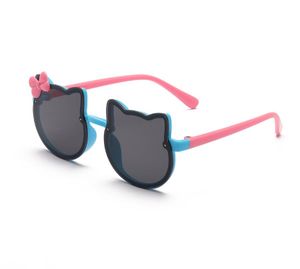 Meninas Cat Bow Óculos de Sol Clássico Crianças Crianças Boy Beach Summer Gatinho Sunglasses Somas UV400 3Y +