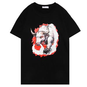 22SS 100% bomull 2021Ss Alien T-shirt Mens Casual Tees Nötkreatur Kortärmad Hip Hop Tops Tee Punk Print Letter Dog Summer Women Skateboard Paris