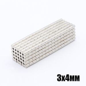 Neodimyum mıknatıs disk kalıcı n35 ndfeb küçük yuvarlak süper güçlü güçlü manyetik mıknatıslar 3mm x 4mm x100pcs