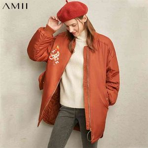 Causale Parka da donna invernale ricamo pesce spesso caldo femminile lungo cerniera giacche cappotto basket 11840224 210527