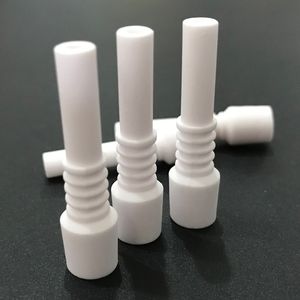 Partihandel 10mm Keramisk Spik Rökning Tillbehör Mini Nektar Samlare Kits Man Byte Tips för DAB Rigger Glas Bong Vattenrör vs Quartz Banger