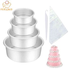 4/6/8/10 Zoll Kuchenformen mit abnehmbarem Boden, runde Käsekuchenform, robustes Aluminium-Kuchenform-Set, Kuchenform/Backform FB817 211110