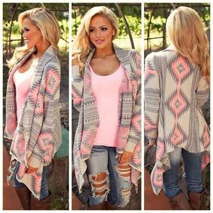 women fashion Aztec printed long sleeved casual all-match Cardigans 210914