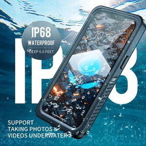 IP68 Vattentäta fall Dykning Simning Full Body Underwater Protective för iPhone 13 12 Pro Max Samsung S7 Edge S20 Plus Ultra S21 Fe S21fe