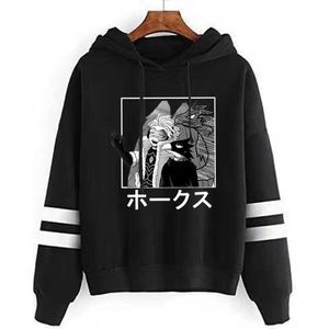 Anime My Hero Academia Hawks Hoodies Solto Sueter Masculino e Feminino Y0803 Y0804