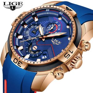 Lige Klockor Män Business Klockor Orogio Uomo Silicagel Band Armbandsur Quartz Watch Zegarek Meski Reloj Hombre Man Present 210527