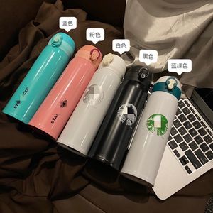 Wholesale stainless tumblers resale online - 500ml Starbucks Thermos Mug With Lid Stainless Steel Thermal Insulation Straight Cup Thermal Water Bottle Tumbler Thermocup Mugs FY4949