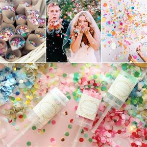 5PCs Bröllop Spray Confetti Cannons Fun Confetti Poppers För Födelsedag Firande Party Decoration Grattis Graduate Supplies Y201015