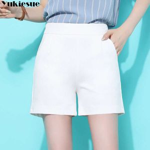 Kontor Vit Svart Kvinnors Shorts Kvinna Sommar Hög Midja För Kvinnor Korta Femme Jeans Kvinnor Kläder Ladies 210608