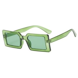 Motorcycle Sunglasses Fashion Small Frame Square Trendy Pattern Color Olive Green Glasses Women Men Eyewear