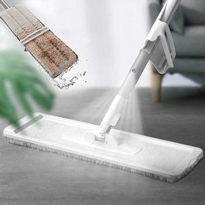 2 em 1 Esprema Spray MOP MOP MÃOS Livre Lavagem Apartamento com 3 pcs Microfiber Pano para Casa Ferramenta de Limpeza Doméstica Limpador 210805