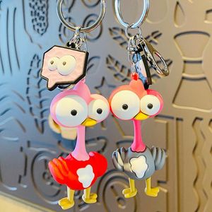 Creativity Fashion Keychain Key Buckle Bag Car Handmade Man Woman Loves Purse Bags Keychains PVC Cartoon Big Eye Ostrich Doll Pendant Accessories YSK361-362