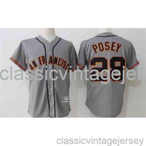 Bordado Buster Posey camisa famosa de beisebol americano costurada masculina feminina camisa de beisebol juvenil tamanho XS-6XL