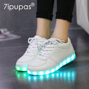 27-44 Led Pantofole USB illuminato krasovki sneaker luminosa incandescente bambini led scarpa bambini con luce Sole girlboy led sneaker 210303
