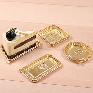 PVC Cake Tray Packing Boxes Round Square Shaped Cupcake Dessert Display Boards Baking Pastry Dekorativa Verktyg