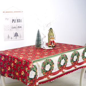 Christmas Decoration Tablecloth Runner Tables Flags Xmas Tree Elk Santa Claus Print Placemat Home Tableclothes Decorations LYX144