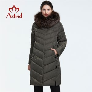 Astrid Kış Gelişi Aşağı Ceket Kadınlar Bir Kürk Yaka Gevşek Giyim Giyim Kaliteli Kadın Kış Coat FR-2160 210819