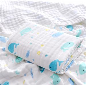Baby badhandduk trycktecknad film gasbind mjuk vatten absorption barn handduk täcke spädbarn bomull filt badrum handdukar robes wmq588