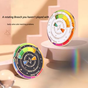 Color Compass Enamel Pins Custom Formal Hat Nightcap Brooches Bag Lapel Pin Badge Jewelry Gift for Fine Arts Friends