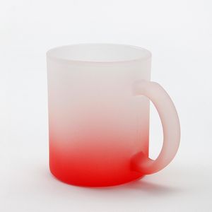 11オンスの昇華な曇りガラスビールのマグカップはハンドルの携帯用ソーダのポップのコーヒーミルクジュース水歯ブラシのカップB1を持つ熱勾配の色を伝達します。