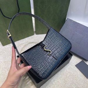 Klassisk Original Luxury Designer Totes Axelväska Lady Handväska Läderkoppling Purse Mode Krokodil Mönster Shopping Väskor Gratis Ship