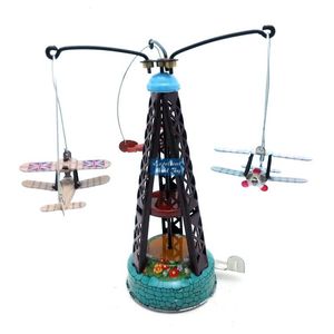 EMT FT2 Tinplate Retro Wind-Up Playground Spinning Aircraft, Clockwork Toy, Nostalgic Ornament, Kid& Adult Christmas Gift, Collecting, USEU