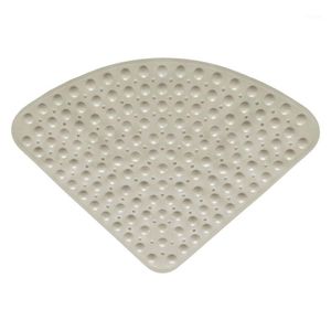 Bath Mats Fan-Shaped Non-Slip Corner Shower Mat Plastic Sector Pad Bathroom Floor Rug Carpet Footpad With Suction Cup Drain 35ED